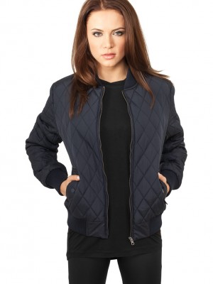 Дамско яке бомбър Urban Classics в тъмносин цвят Дамско яке бомбър Urban Classics в тъмносин цвят