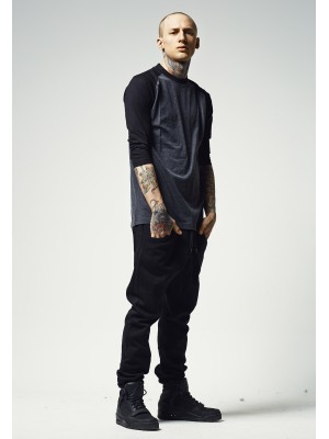 Мъжка блуза с 3/4 ръкави Urban Classics cha/blk