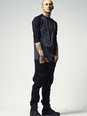 Мъжка блуза с 3/4 ръкави Urban Classics cha/blk