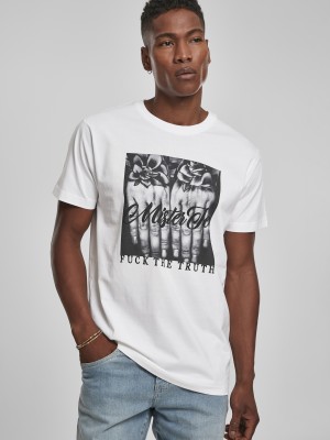 Мъжка бяла тениска Mister Te Fuck The Truth