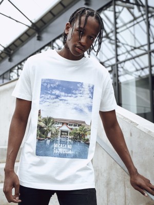 Мъжка бяла тениска Mister Tee Mi Casa No Es Tu Casa Мъжка бяла тениска Mister Tee Mi Casa No Es Tu Casa