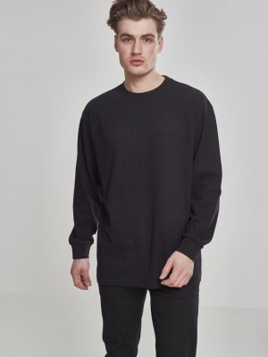 Мъжка черна блуза Urban Classics с U-образно деколте