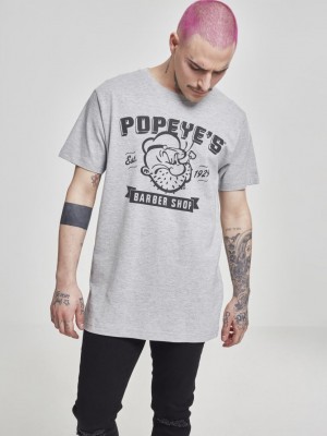 Мъжка сива тениска Merchcode Popeye Barber Shop