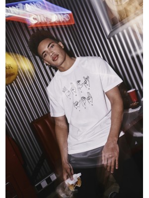 Мъжка тениска FU Sign Language в бял цвят