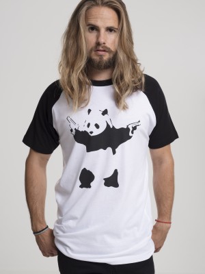 Мъжка тениска Merchcode Banksy Panda blk Мъжка тениска Merchcode Banksy Panda blk