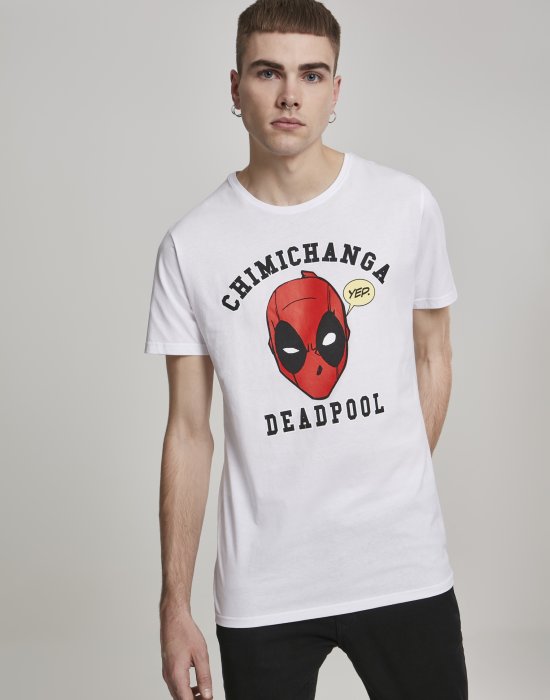 Мъжка тениска Merchcode Deadpool Chimichanga в бял цвят, MERCHCODE, Тениски - Complex.bg