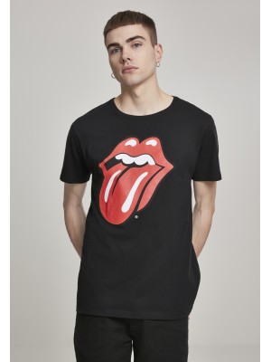 Мъжка тениска Merchcode Rolling Stones Tongue в черен цвят