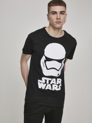 Мъжка тениска Merchcode Star Wars Trooper в черен цвят