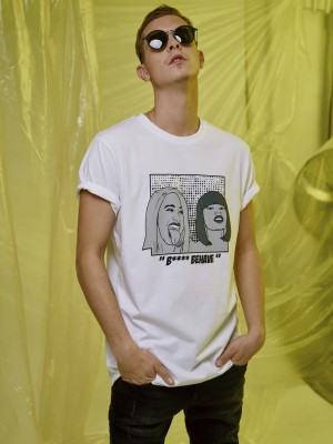 Мъжка тениска Mister Tee B**** Behave в бял цвят