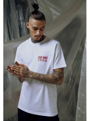 Мъжка тениска Mister Tee Cash Only в бял цвят