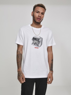 Мъжка тениска Mister Tee Cashcounter в бял цвят