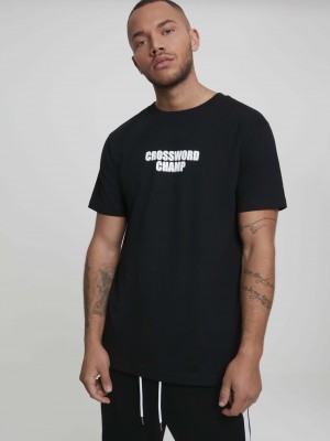 Мъжка тениска Mister Tee Crossword Champw в черен цвят