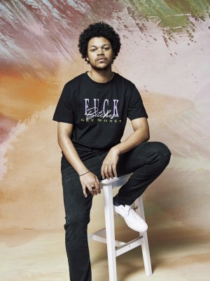 Мъжка тениска Mister Tee FB Get Money в черен цвят