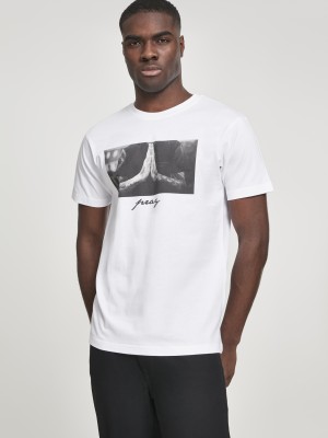 Mъжка тениска Mister Tee Pray white Mъжка тениска Mister Tee Pray white