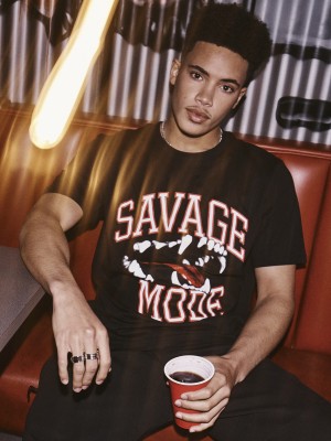 Мъжка тениска Mister Tee Savage Mode в черен цвят
