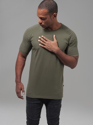 Мъжка тениска с ръкави реглан в тъмнозелен цвят Urban Classics