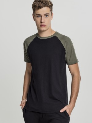 Мъжка тениска с ръкави тип реглан Urban Classics blk/olive