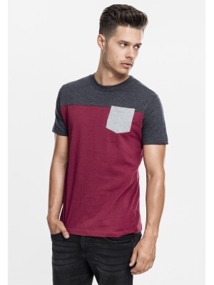 Мъжка тениска Urban Classics burgundy/cha/gry