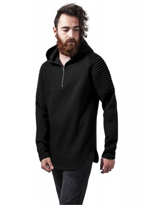 Мъжки черен суичър с плисе на ръкавите Urban Classics