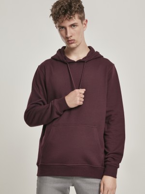 Мъжки изчистен тъмночервен суичър Urban Classics redwine