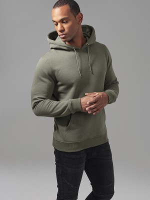 Мъжки изчистен тъмнозелен суичър Urban Classics olive