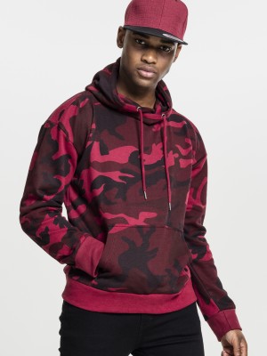 Мъжки камуфлажен суичър Urban Classics burgundy