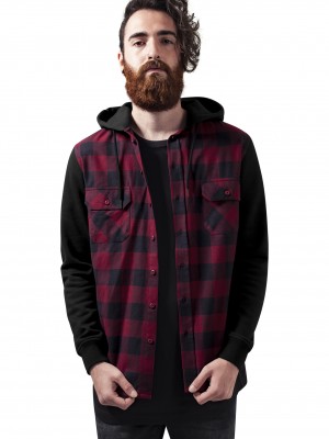 Мъжки кариран суичър Urban Classics blkburgundyblk