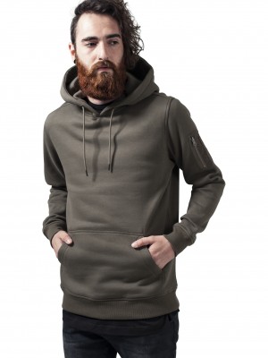 Мъжки суичър бомбър в цвят маслина Urban Classics