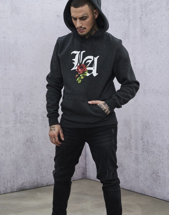 Мъжки суичър Mister Tee LA Rose Hoody в сив цвят, Mister Tee, Суичъри - Complex.bg