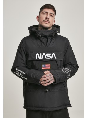 Мъжко черно яке тип Ветровка Mister Tee NASA