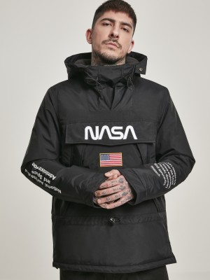 Мъжко черно яке тип Ветровка Mister Tee NASA