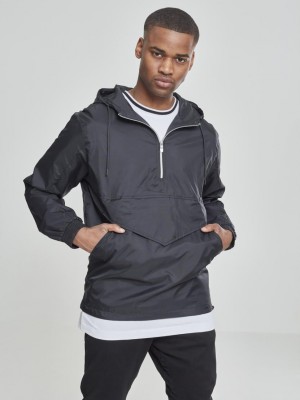 Мъжко черно яке Urban Classics с джоб отпред