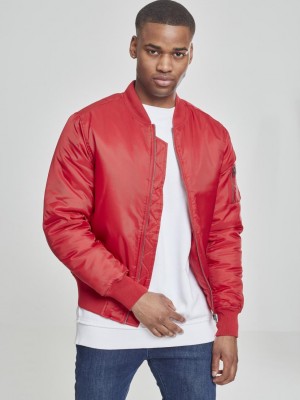 Мъжко червено яке тип бомбър Urban Classics fire red