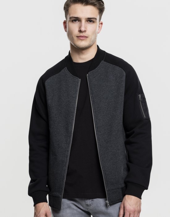 Мъжко двуцветно яке тип бомбър Urban Classics cha/blk, Urban Classics, Бомбъри - Complex.bg