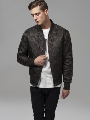 Мъжко камуфлажно яке тип бомбър Urban Classics в цвят маслина