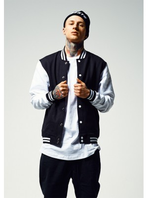 Мъжко колежанско яке в черно Urban Classics blk/wht
