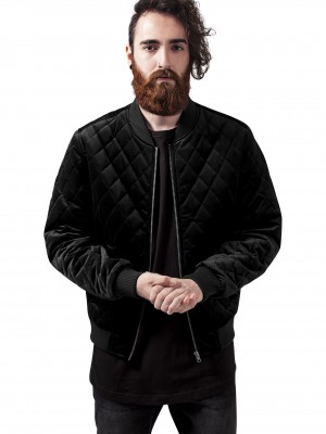 Мъжко плюшено яке Urban Classics в черен цвят