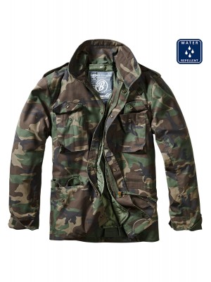 Мъжко яке с качулка в камуфлаж M65 Brandit olive camo