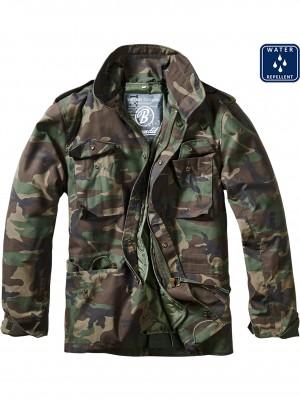 Мъжко яке с качулка в камуфлаж M65 Brandit olive camo