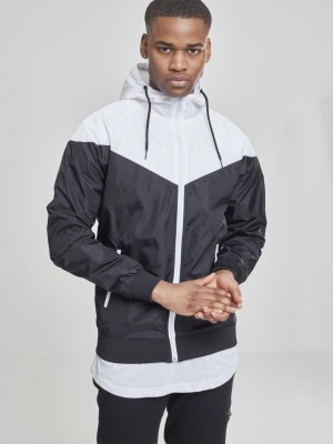 Мъжко яке тип ветровка в два цвята Urban Classics blk/wht