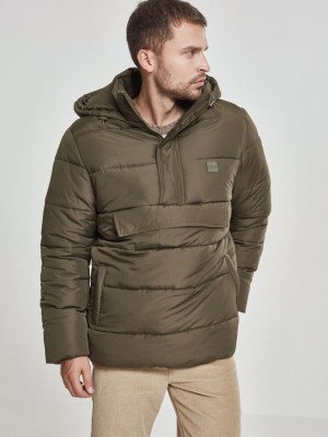 Мъжко жълто яке без цип Urban Classics darkolive