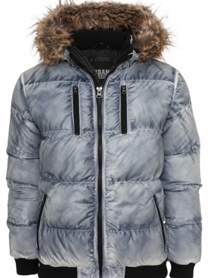 Мъжко зимно яке с пухена качулка Urban Classics denimblue