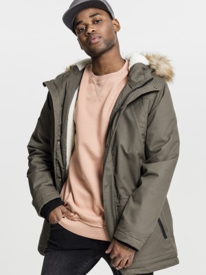 Мъжко зимно яке Urban Classics цвят маслина