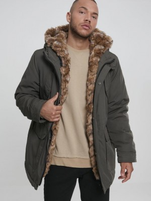 Мъжко зимно яке Urban Classics в цвят маслина