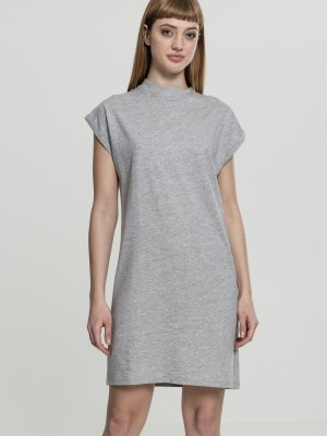 Рокля с къси ръкави в сив цвят Urban Classics
