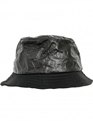 Шапка идиотка черна Crinkled Paper Bucket