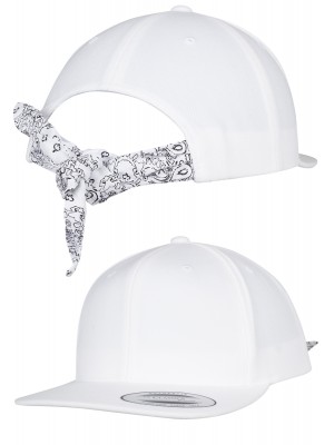 Шапка с козирка в бяло Bandana Tie Snapback 