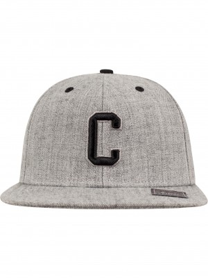 Шапка с козирка в сиво Letter Snapback C  Шапка с козирка в сиво Letter Snapback C