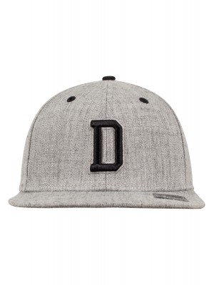Шапка с козирка в сиво Letter Snapback D 