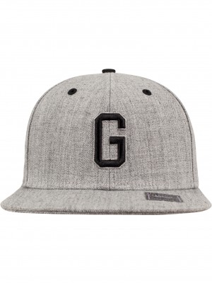 Шапка с козирка в сиво Letter Snapback G  Шапка с козирка в сиво Letter Snapback G